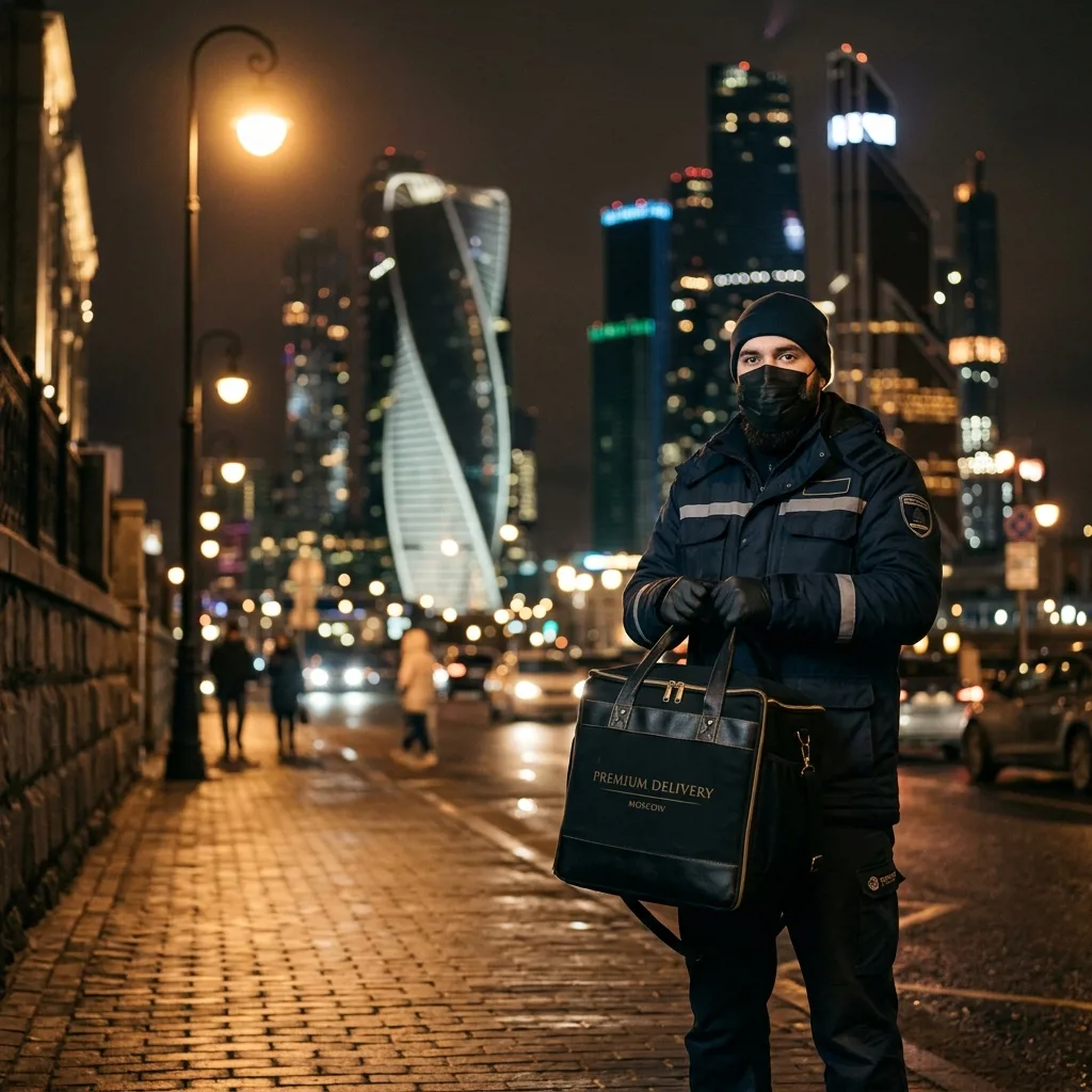 Курьер доставляет алкоголь ночью